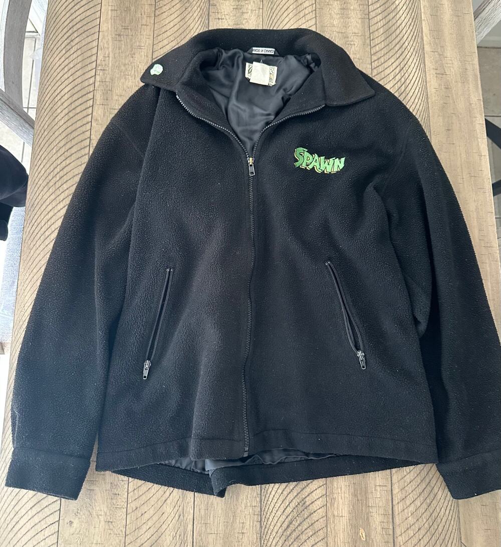 Vintage Y2K Roots Sporting Goods Spawn Comics Black Fleece Full Zip Jacket Men M